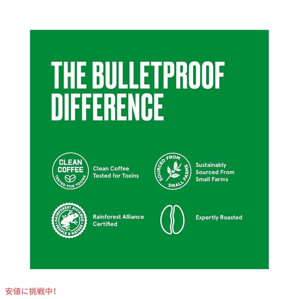 ブレットプルーフ オリジナル ミディアム ロースト挽きカフェインレスコーヒー12oz-3本入り Bulletproof Original Medium Roast Ground Decaf Coffee 12oz 3