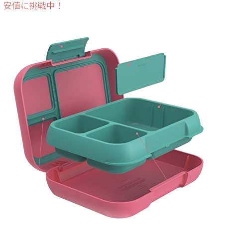 Bentgo ベントゴー Pop - 漏れ防止のランチボックス 電子レンジ 食器洗い機対応 BPAフリー(明るいコーラル/ティール) 3