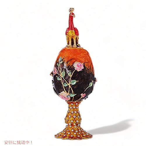 QIFU-ハンドペイントエナメルファベルジェエッグスタイル装飾ヒンジ付きジュエリー小物ボックス家の装飾のためのユニークなギフト 2