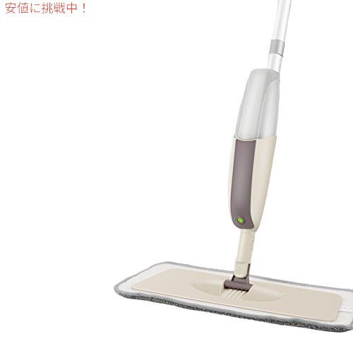 HOMTOYOU 床掃除用スプレーモップ、詰め替え可能なボトルと3つの洗えるマイクロファイバーパッド 2