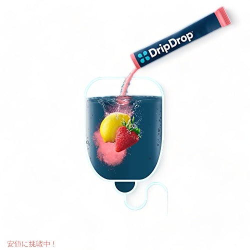 DripDrop Hydration - 電解質パウダー パケット グレープ、フルーツ パンチ、ストロベリー レモネード、チェリー 16 カウント 4