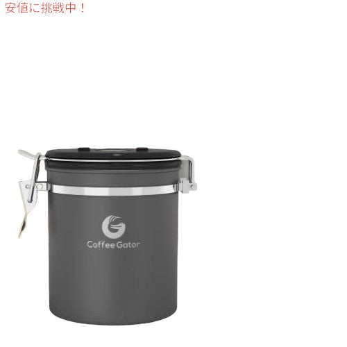 Coffee Gator ステンレススチール製コーヒー粉と豆キャニスター 日付トラッカー CO2放出バルブ 計量スクープ付き Sサイズ シルバー 5