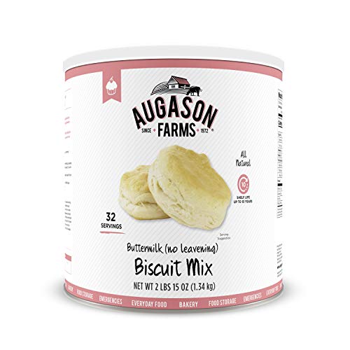 Augason Farms バターミルク (発酵なし) ビスケット ミックス 2 ポンド 15 オンス No. 10 缶、5-80410 1