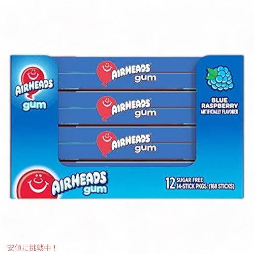 Airheads キャンディバーシュガーフリーガム with Xylitol, Blue Raspberry, 14 Sticks 2