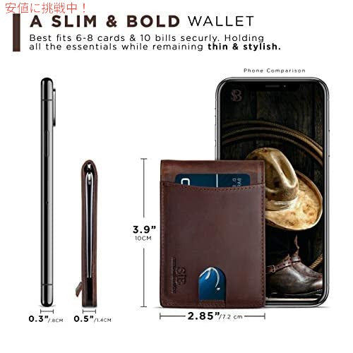 SERMAN BRANDS RFID ブロッキング スリム 二つ折り  ミニマリスト フロントポケット 薄型 メンズ 4