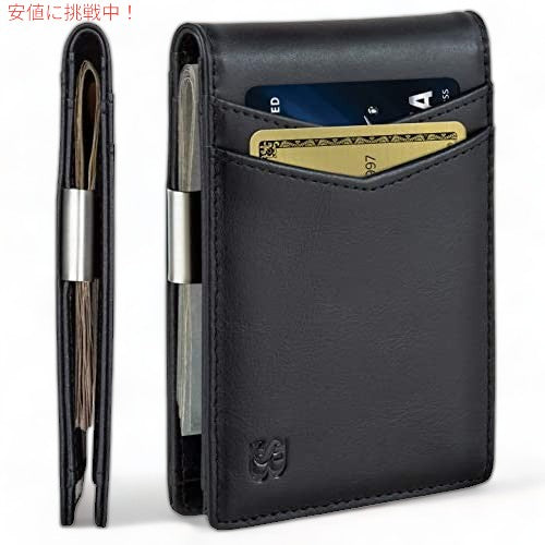 SERMAN BRANDS マネークリップウォレット メンズウォレット スリムフロントポケット RFIDブロッキングカードホルダー ミニマリスト 1