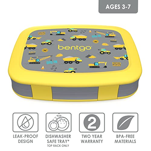 Bentgo ベントゴー Kids Prints 漏れ防止 5コンパートメント (建設トラック) 3