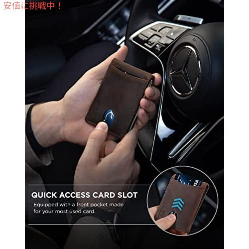 SERMAN BRANDS RFID ブロッキング スリム 二つ折り  ミニマリスト フロントポケット 薄型 メンズ 2