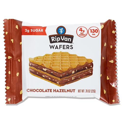 Rip Van チョコレートヘーゼルナッツ ウエハース クッキー  低炭水化物、低糖 (2g)　16 個 1