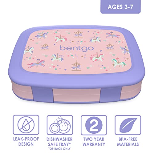 Bentgo ベントゴー Kids Prints 漏れ防止 5コンパートメント (カルーセルユニコーン) 3