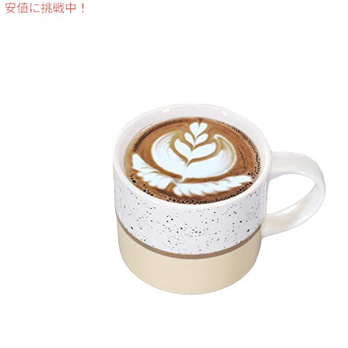 Hasense 積み重ね可能なコーヒーマグ 4個セット 金属製スタンド付き 15オンス 2