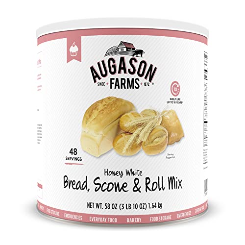 Augason Farms Honey White Bread スコーン & ロール ミックス 非常用食品保存用 #10 缶 1