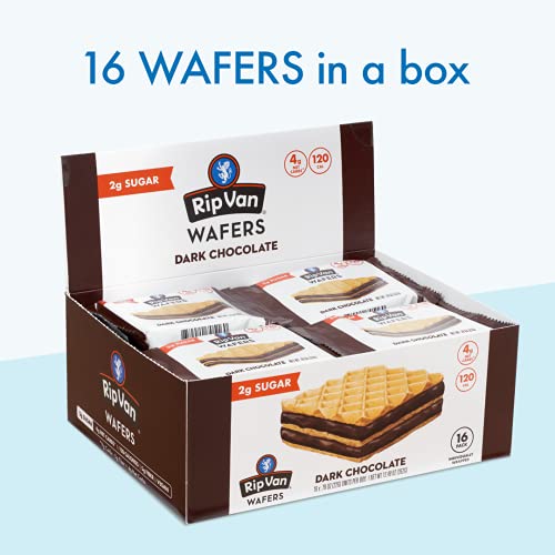 Rip Van ダーク チョコレート ウエハース クッキー 低炭水化物、低糖 (2g)、低カロリー、ビー スナック - 16 個 2