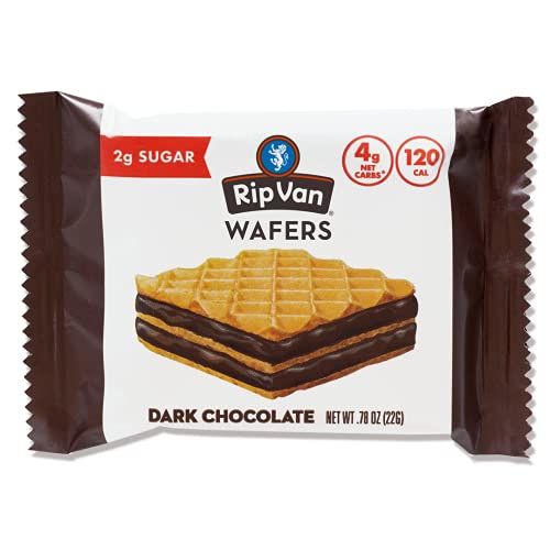 Rip Van ダーク チョコレート ウエハース クッキー 低炭水化物、低糖 (2g)、低カロリー、ビー スナック - 16 個 1