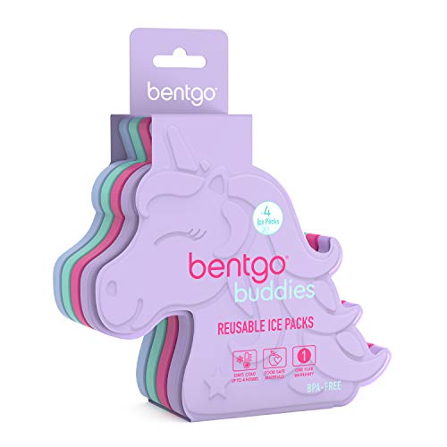 Bentgo ベントゴー Buddies 再利用可能なアイスパック マルチカラー 4 パック (ユニコーン) 6