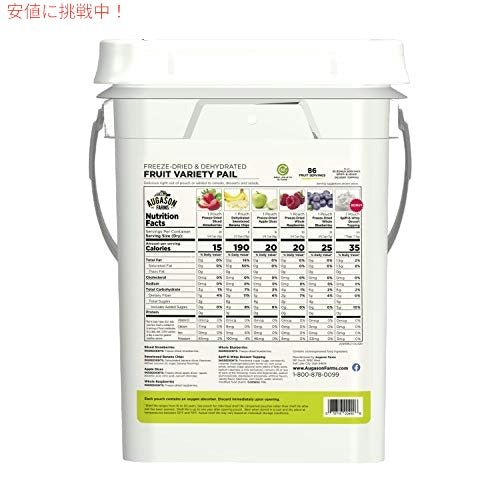 Augason Farms 脱水およびフリーズドライ フルーツ バラエティ ペール、25 年の貯蔵寿命、緊急食料供給、キャンプ フード 2