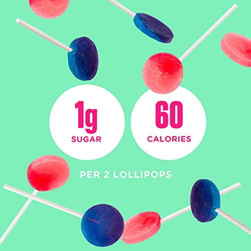 SmartSweetsロリポップ、ブルーラズベリー＆スイカ、低糖のハードキャンディー（1g）、低カロリー（60）、人工甘味料なし 3オンス 4