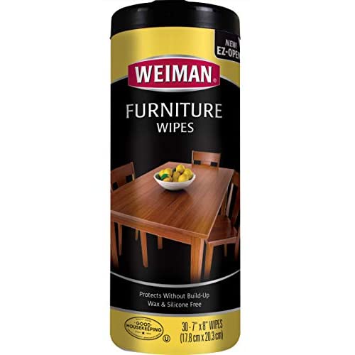 Weiman ウッドクリーナーとポリッシュワイプ - 木製家具をきれいにし、磨き、保護する、30個 1