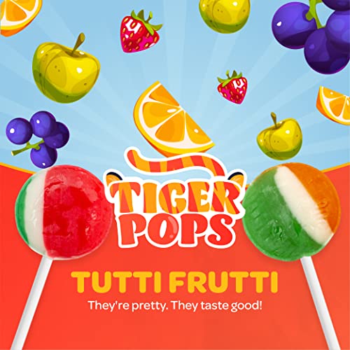 Funtasty Tiger Pops フルーツ風味のロリポップ ハード キャンディー、バルク パック 2 ポンド (75 カウント) 2