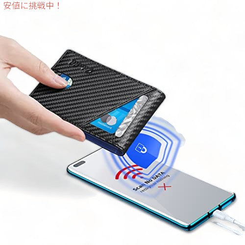 Zitahli スリム RFID ウォレット 二つ折りレザーウォレット ミニマリスト  IDウィンドウと12個のカードスロット付き 2