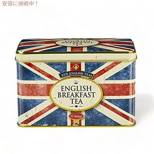 New English Teas ユニオン ジャック ティー缶 イングリッシュ ブレックファースト ティーバッグ 40 個入り 1