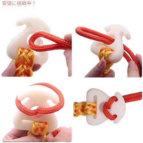 Botepon 2Pcs Boat Tube Towable Rope Quick Connector ボートチューブ 牽引ロープ クイックコネクター 6