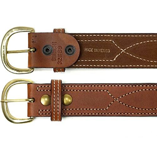 BIANCHI ビアンキ B9モデル Fancy stitched ベルト リバーシブル タンカラー TAN 34インチ バックルカラー ブラス 45mmのベルトループに適合 2