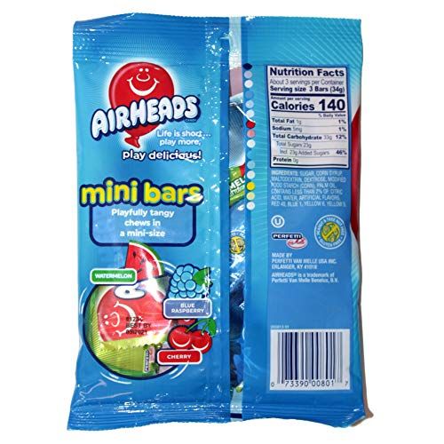 Airheads キャンディバー - アソーテッド- Watermelon, Blue Raspberry, Cherry 3.62 oz 2