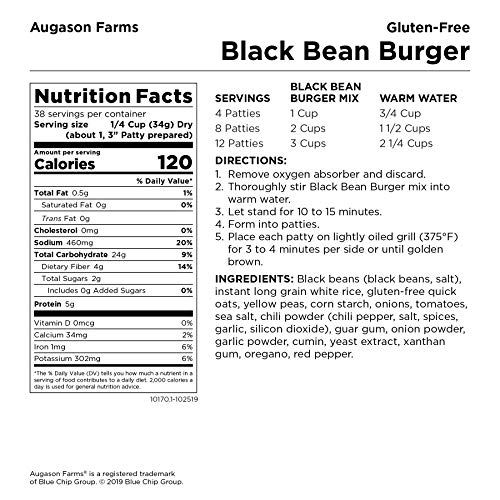Augason Farms グルテンフリー黒豆バーガー 2 ポンド 14 オンス No. 10 缶 2