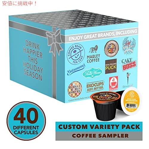 コーヒーポッド バラエティパックサンプラー キューリグKカップコーヒーメーカー用アソートシングルサーブコーヒー 40個 2