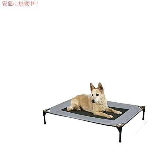 K＆Hペットプロダクトオリジナルペットコットエレベーテッドドッグベッドグレー/ブラックメッシュラージ30 X 42X7インチ 2