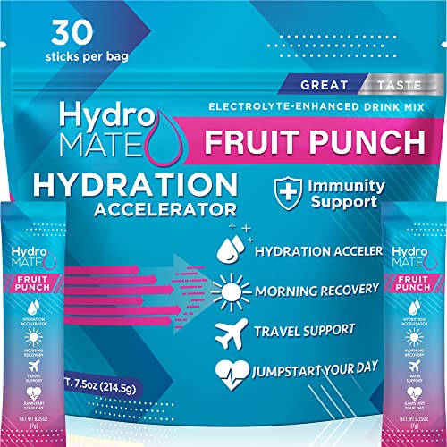 NatureWorks HydroMATE 電解質パウダー ドリンク ミックスハイドレーション アクセラレーター フルーツパンチスティック 30 本 1