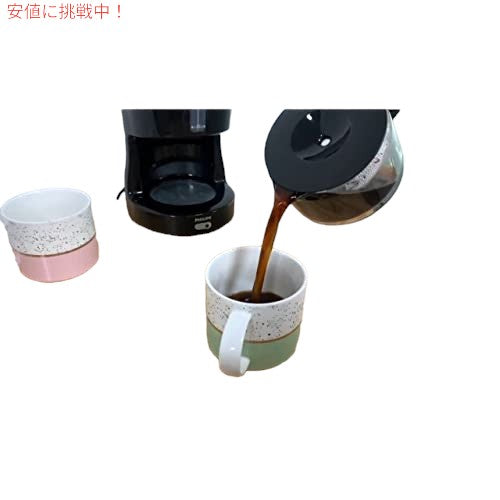 Hasense 積み重ね可能なコーヒーマグ 4個セット 金属製スタンド付き 15オンス 7