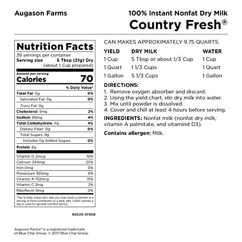 Augason Farms 5-90620 カントリーフレッシュ 100% インスタントドライミルク, 1 lb, 13 oz. 3