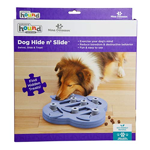 Nina Ottosson by Outward Hound Dog Hide N' Slide パープル インタラクティブ トリート パズル 犬のおもちゃ 2