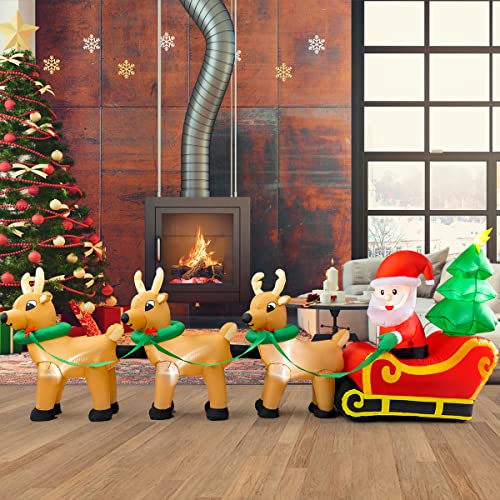 屋外用クリスマスデコレーション、13フィートの照明付きクリスマスインフレータブルサンタクロース 6