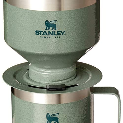 Stanley Camp Pour Over コーヒーブリューワーセット 伝ステンレススチールコーヒードリッパーコーン付き ペーパーレスで再利用可能 2
