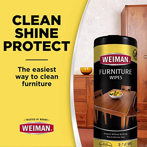 Weiman ウッドクリーナーとポリッシュワイプ - 木製家具をきれいにし、磨き、保護する、30個 4