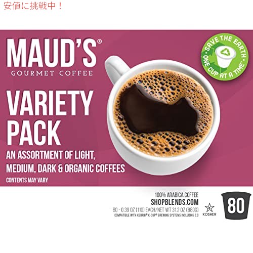 Maud's 9 フレーバー オリジナル コーヒー バラエティ パック (オリジナル 9 ブレンド) 80ct KCup 対応 4