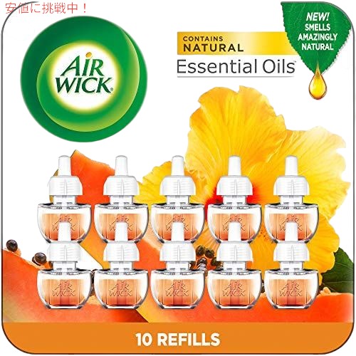 Air Wick エアウィック プラグインセントオイル リフィル 詰め替え用 [ハワイ] Hawaii 環境にやさしい 芳香剤 0.67液量オンス 10パック 1