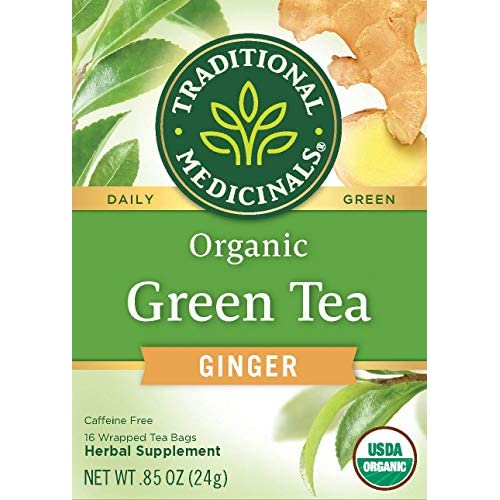 Traditional Medicinals Organic Green Tea Gingerトラディショナルメディシナル グリーンティージンジャー ティーバッグ 16包 24g 2