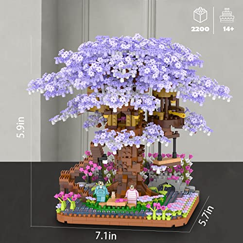 Vziimo 桜盆栽ツリー構築セット 大人用桜ツリーハウスモデルセット 2200ピース 3