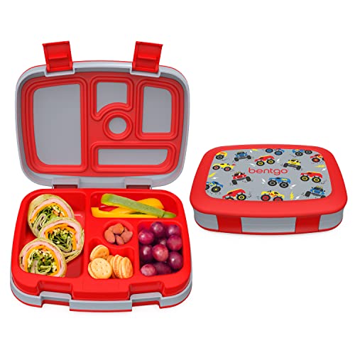 Bentgo ベントゴー Kids Prints 漏れ防止 5コンパートメント  (トラック) 1