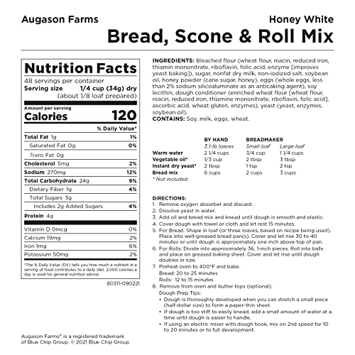 Augason Farms Honey White Bread スコーン & ロール ミックス 非常用食品保存用 #10 缶 3