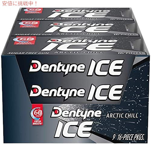 Dentyne デンタイン アイスアークティックチル シュガーフリー ガム 16個入り 9パック（合計144個） Ice Arctic Chill Sugar Free Gum 1