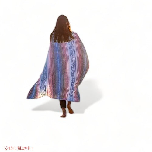 本物のメキシカンブランケット - 公園用ブランケット 手織り セラーペブランケット ビーチブランケット ピクニックブランケット アウトドアブランケット アメリカーナがお届け! 3