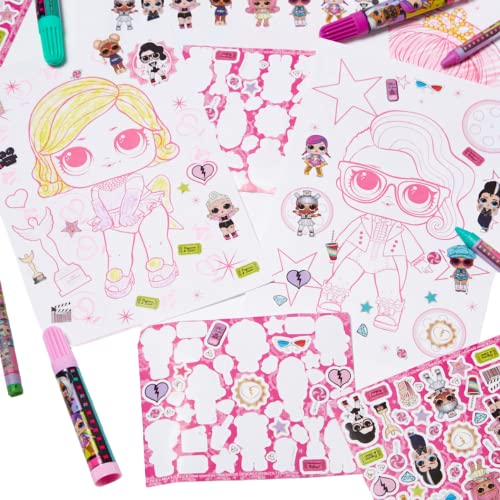 LOLサプライズ デラックス アクティビティセット 子供用 キャリー缶、塗り絵シート、タトゥー、ステッカー、アート用品付き 6