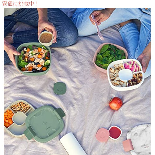 Bentgo ベントゴー Salad - 54オンスの大きなサラダボウル 再利用可能なフォーク内蔵、BPAフリー (ブラッシュマーブル) 3