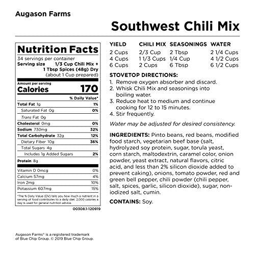 Augason Farms Southwest Chili MixNetwt。 3ポンド10オンス（1.65 kg） 3