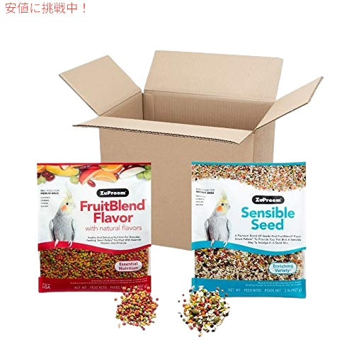 ZuPreem バンドル FruitBlend フレーバー ペレット & センシブル シード2 ポンド (2 パック) 1
